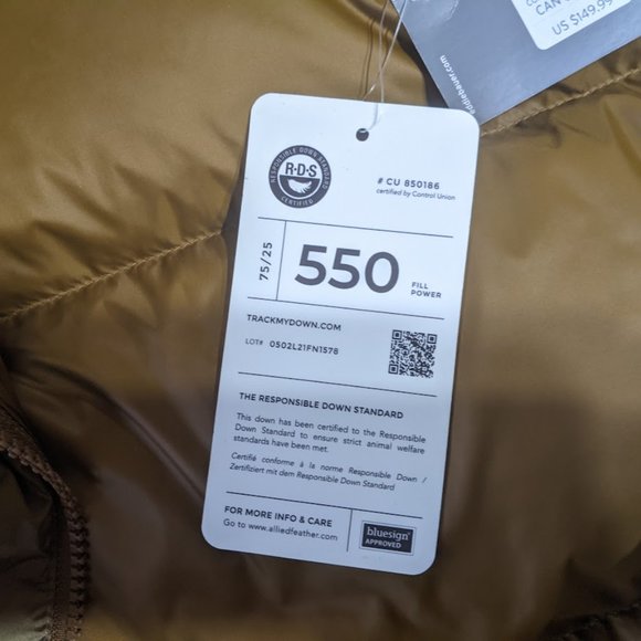 EDDIE BAUER DOWN Bronze Gold  Puffer Hooded Wiinter Coat XL New NWT - Picture 5 of 8